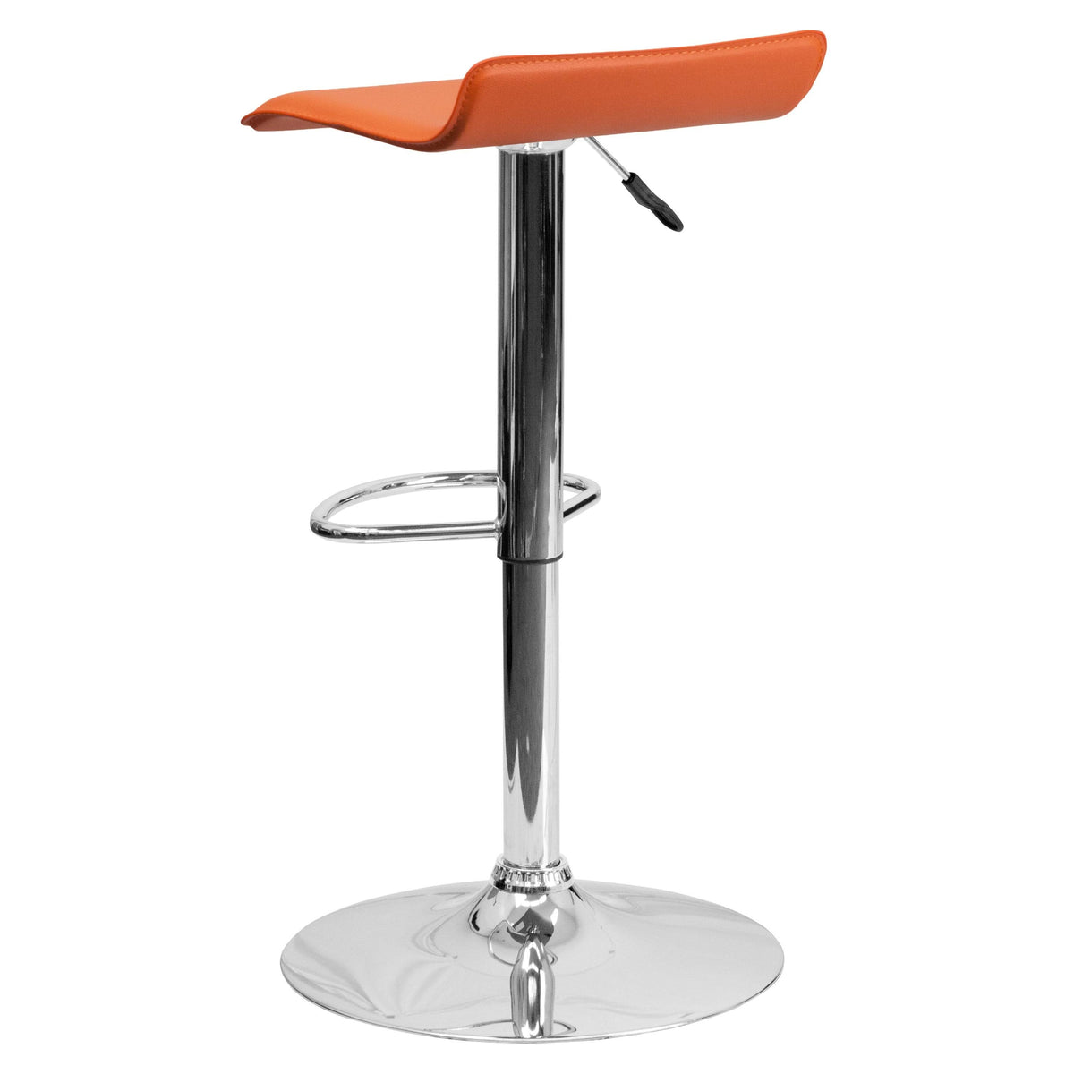 Black Vinyl Adjustable Height Barstool with Chrome Base H146304