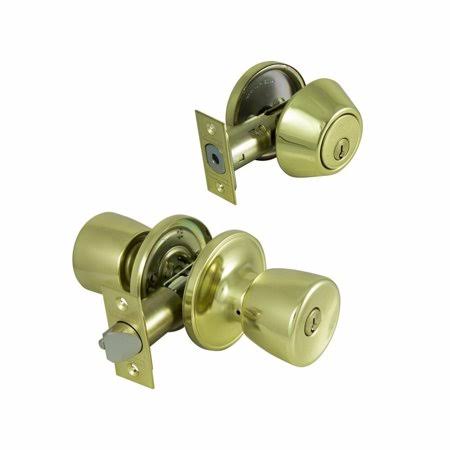 Keyed Entry and Single Cylinder Deadbolt Polished Brass H20480