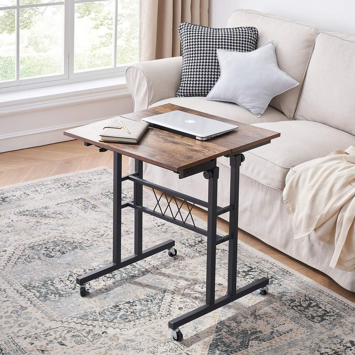 Black Wood Grain Adjustable Height Standing Desk M897772