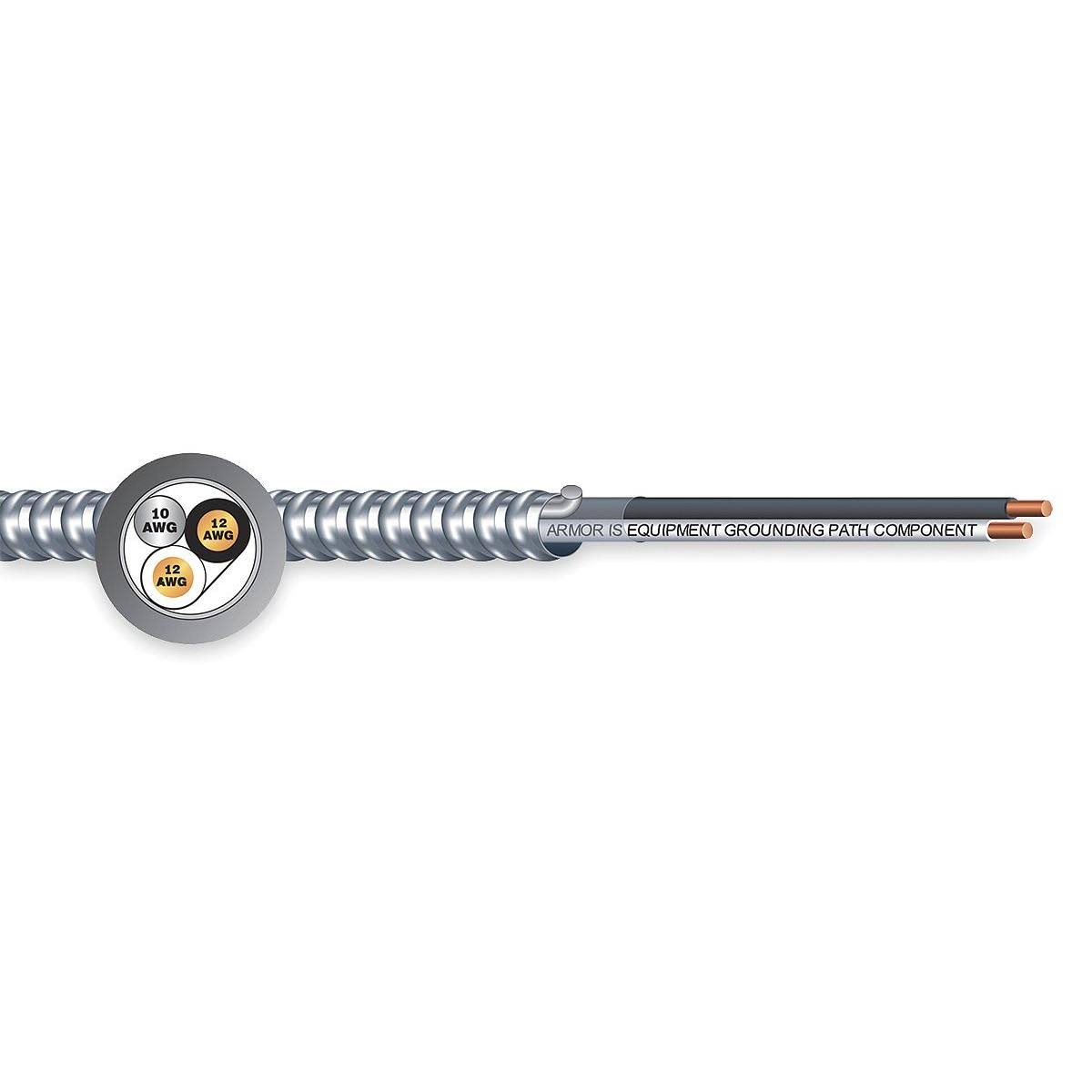 10 AWG 2 Conductor Solid Metal Clad Armored Cable G228191