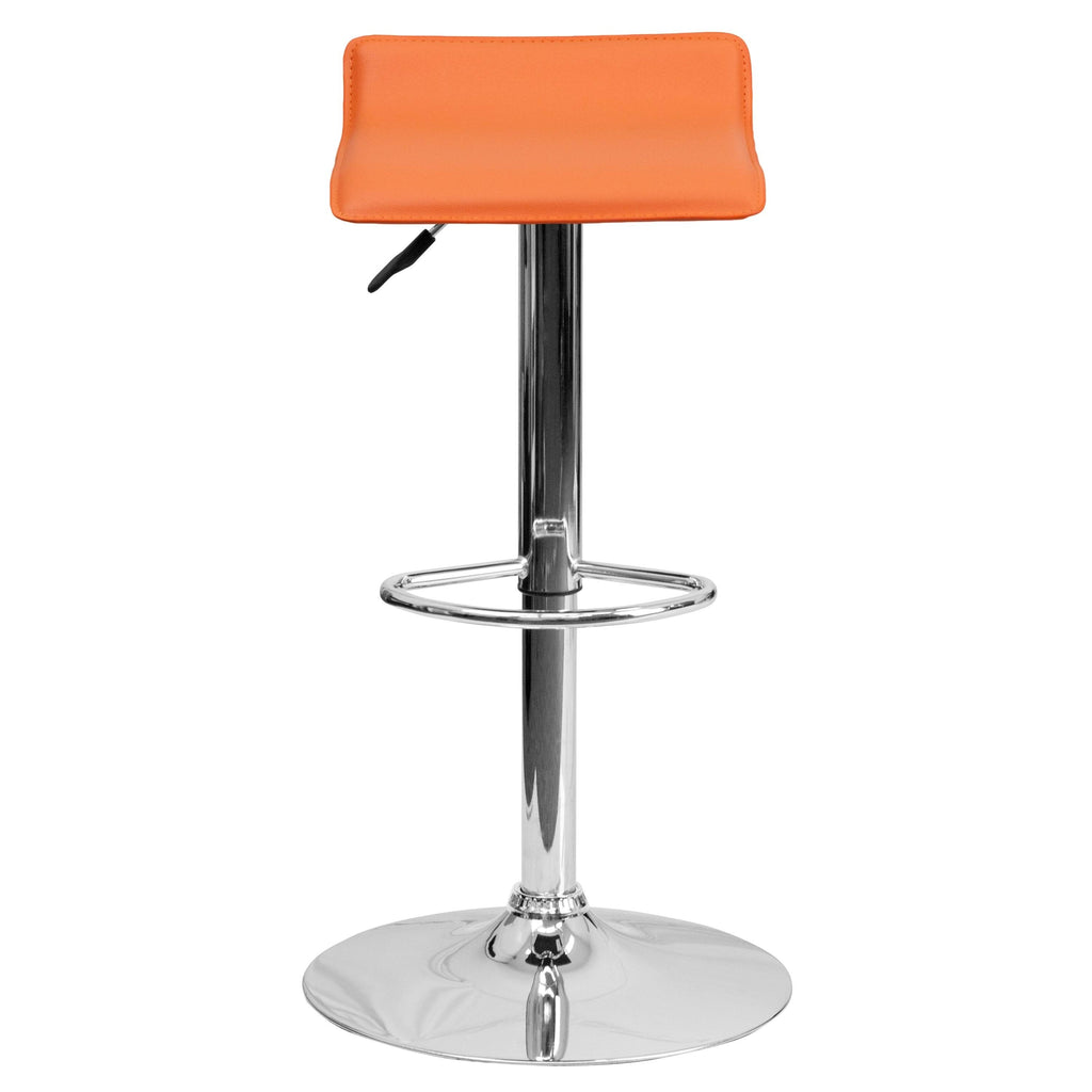 Black Vinyl Adjustable Height Barstool with Chrome Base H146304