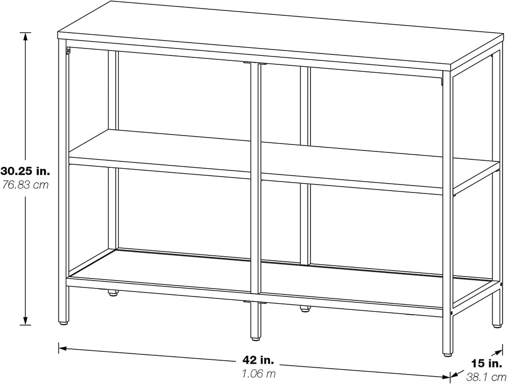 White 3 Shelf Bookcase and Credenza W108322