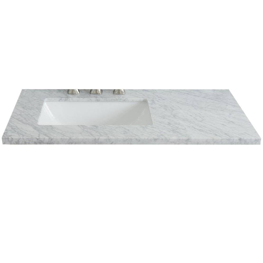 37 Inches White Carrara Top Rectangle Left Sink O61497