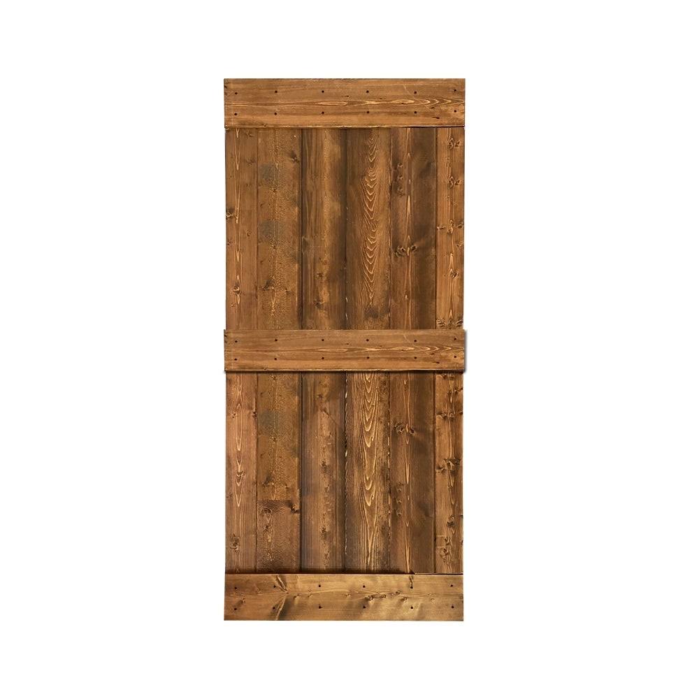 Espresso 2-Panel Pine Wood Single Barn Door O18010
