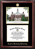 Gold Embossed Diploma Frame with Campus Images Lithograph S201