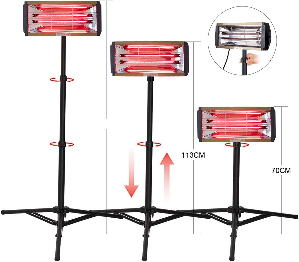 2000W Shortwave Infrared Paint Curing Lamp with Bracket G387
