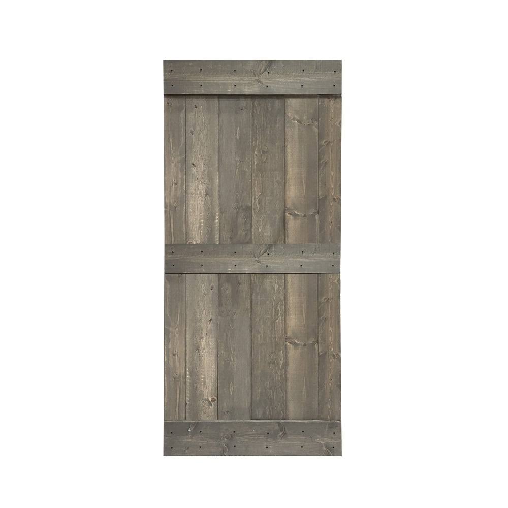 Espresso 2-Panel Pine Wood Single Barn Door O18010