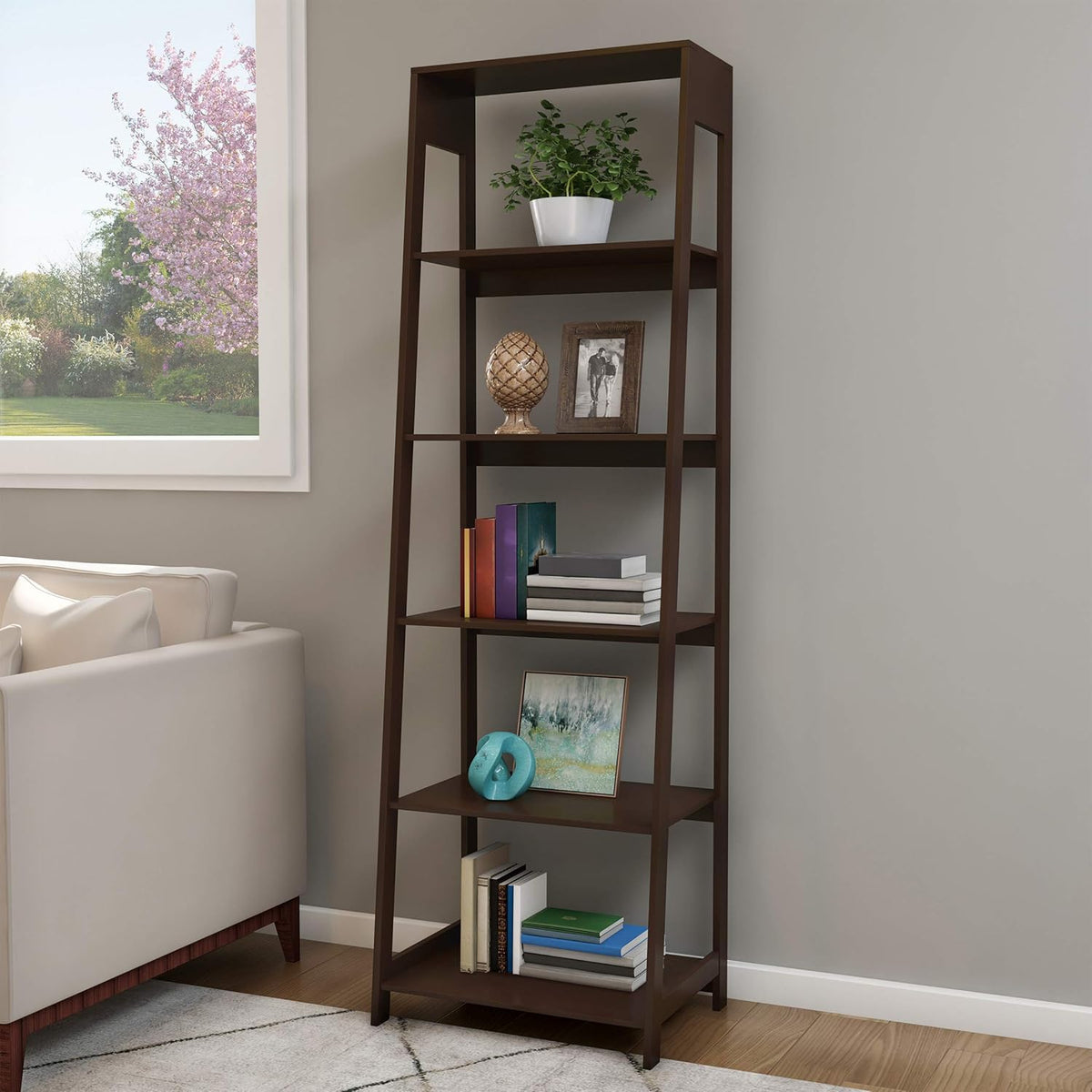 5-Tier Wooden Ladder Bookshelf M664