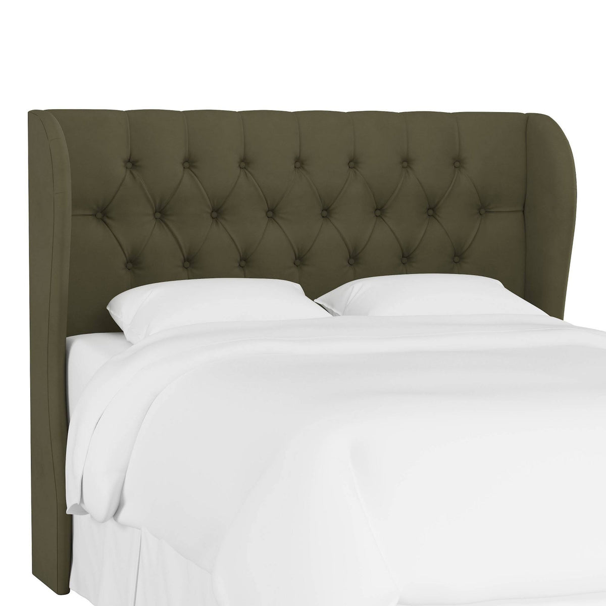 California King Tufted Wingback Velvet Headboard R55090