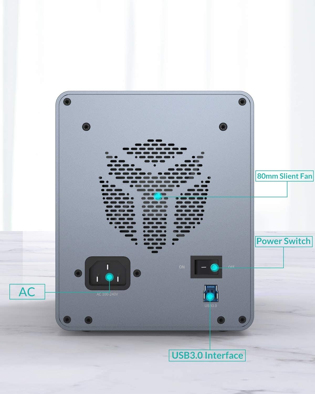 4 Bay Aluminum Alloy 2.5/3.5 Hard Drive Enclosure L14049