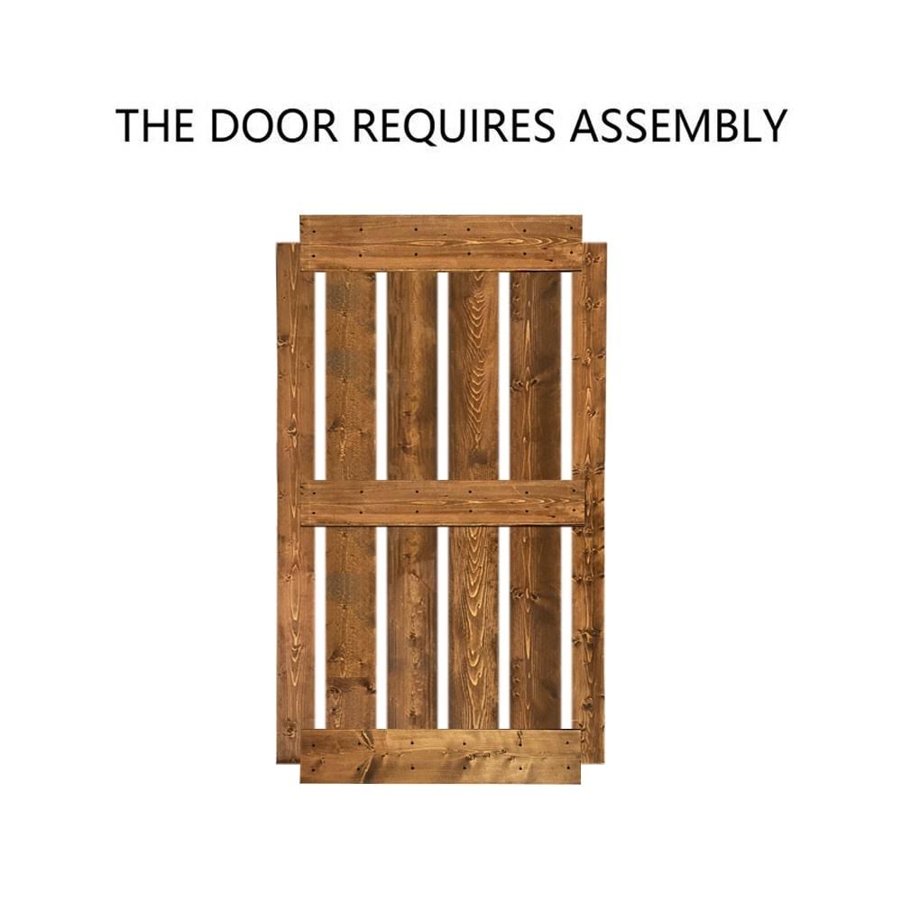 Espresso 2-Panel Pine Wood Single Barn Door O18010