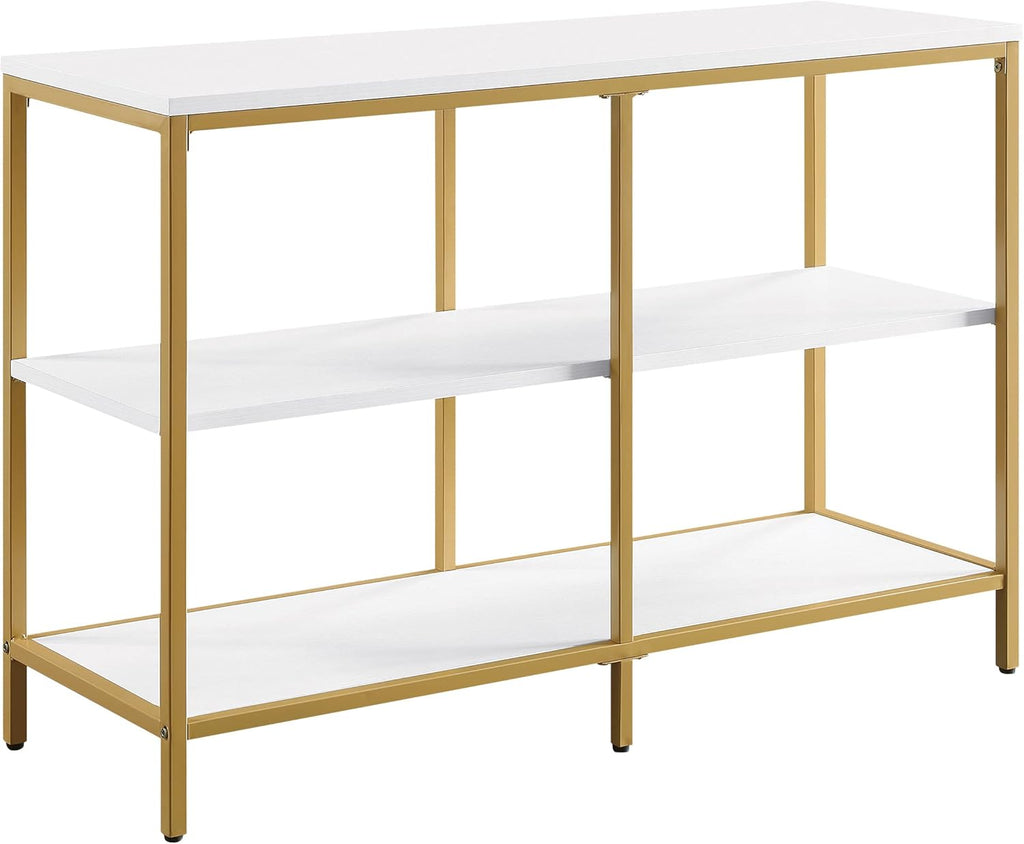 White 3 Shelf Bookcase and Credenza W108322