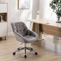 Fabric Upholstered Swivel Ergonomic Adjustable Height Task Chair Dark Grey B50136