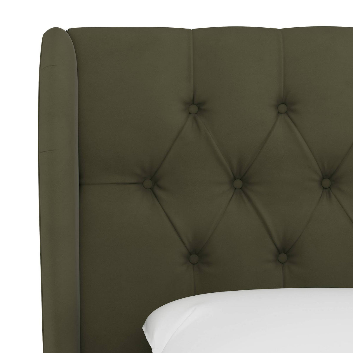 California King Tufted Wingback Velvet Headboard R55090