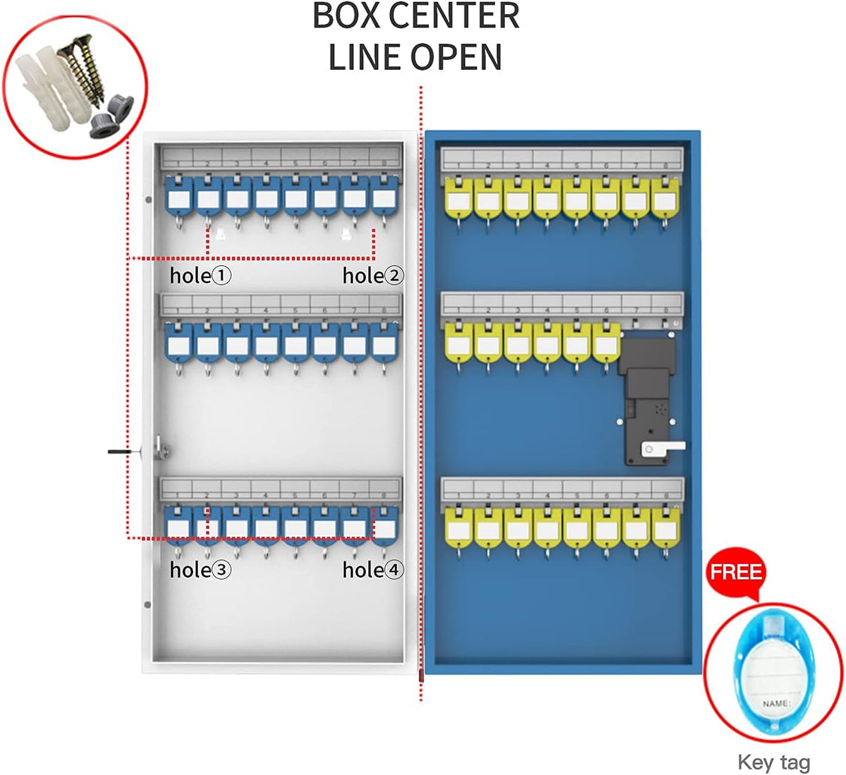 Metal Key Lock Box 48 Keys C178