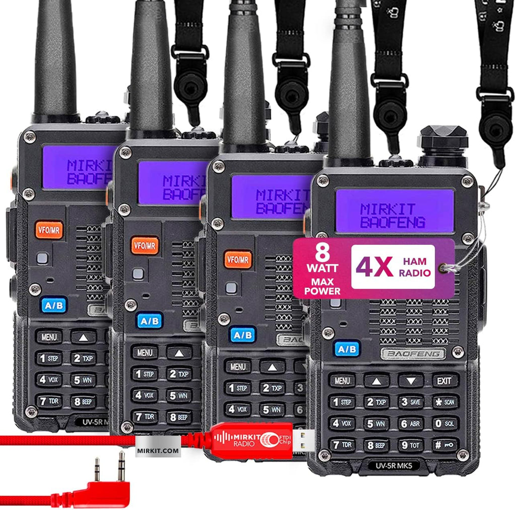 2X 8 Watt Max Power Ham Radios with 1800 mAh Li-ion Battery and Programming Cable I427