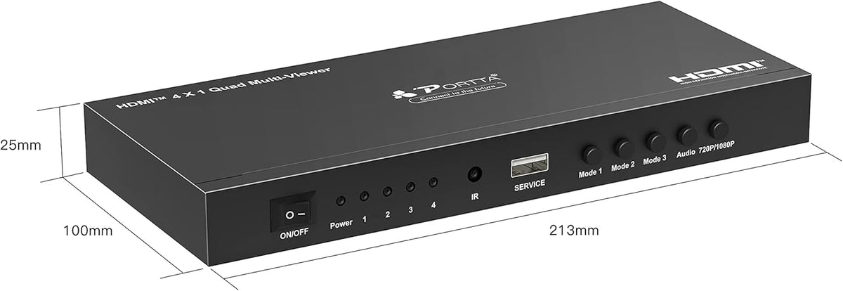 HDMI Multiviewer Switch 4x1, 4 in 1 Out with Loop, Audio Extractor, 1080p R250