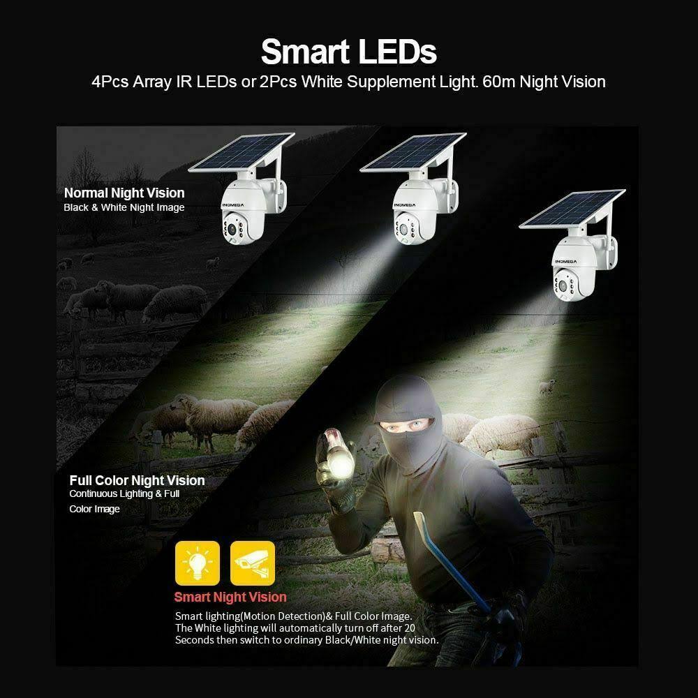 Outdoor Solar Power Panel WiFi 1080p Dome Camera F9205