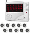 Wireless Calling System with 10 Waterproof Call Buttons and 1 Monitoring Unit E745