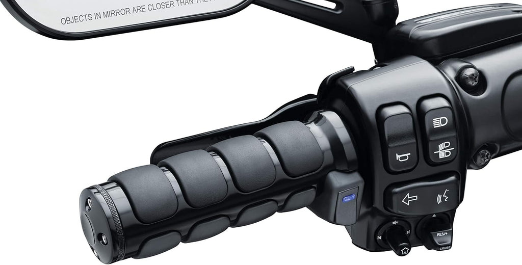 Heated Motorcycle Handlebar Grips Gloss Black 1 Pair A351843