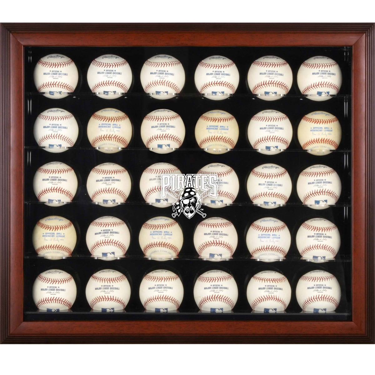 Mahogany Framed 30-Ball Display Case C897
