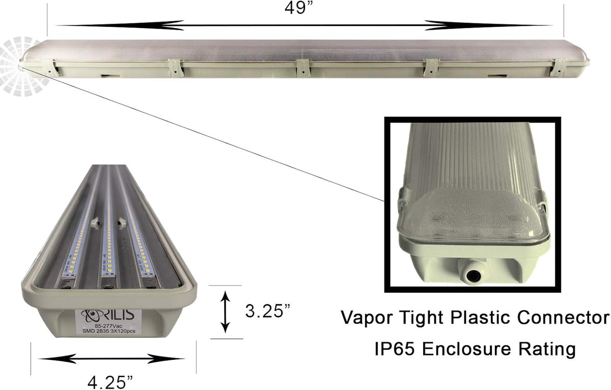 4FT Waterproof LED Vapor Tight Lights 6500K IP65 4-Pack R244788