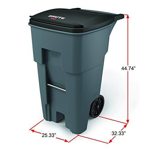 65 gal Blue Rectangular Trash Can M48020
