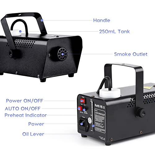500W 2000CFM LED Fog Machine with Wireless Remote Q939