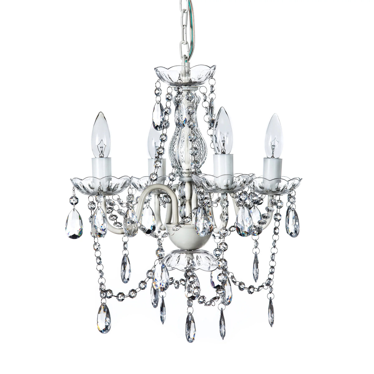 Clear 4 Light Acrylic Crystal Chandelier N7362