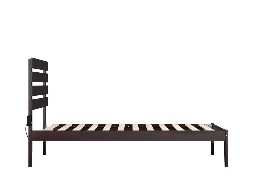 14" Twin Wood Platform Bed Frame with Headboard M67314