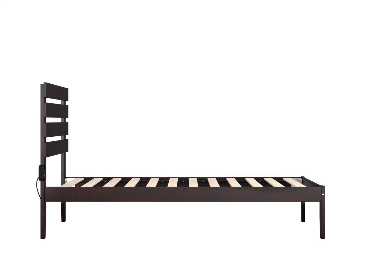 14" Twin Wood Platform Bed Frame with Headboard M67314