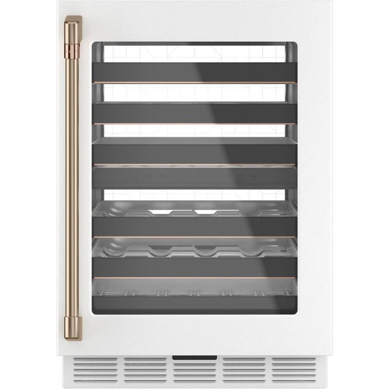 24 in. 46-Bottle Wine Beverage Cooler in Matte White B9921