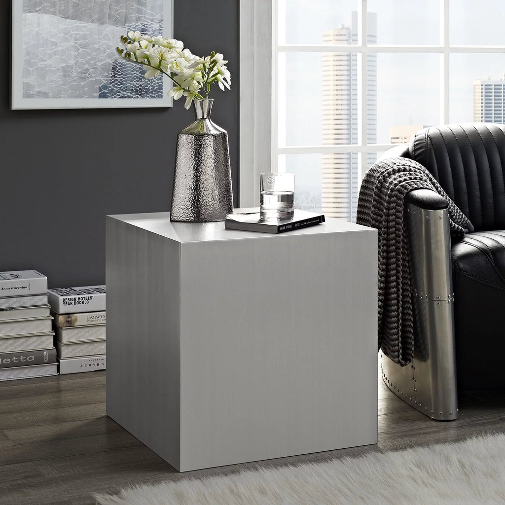Silver Metal Side Table I76259