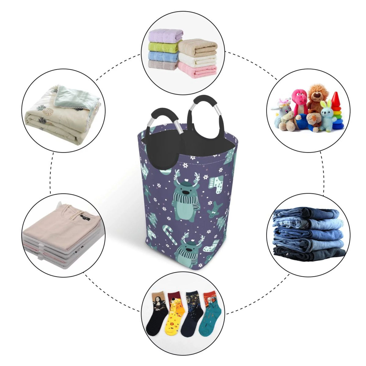 50L Rectangular Laundry Hamper with Aluminum Handles G99802