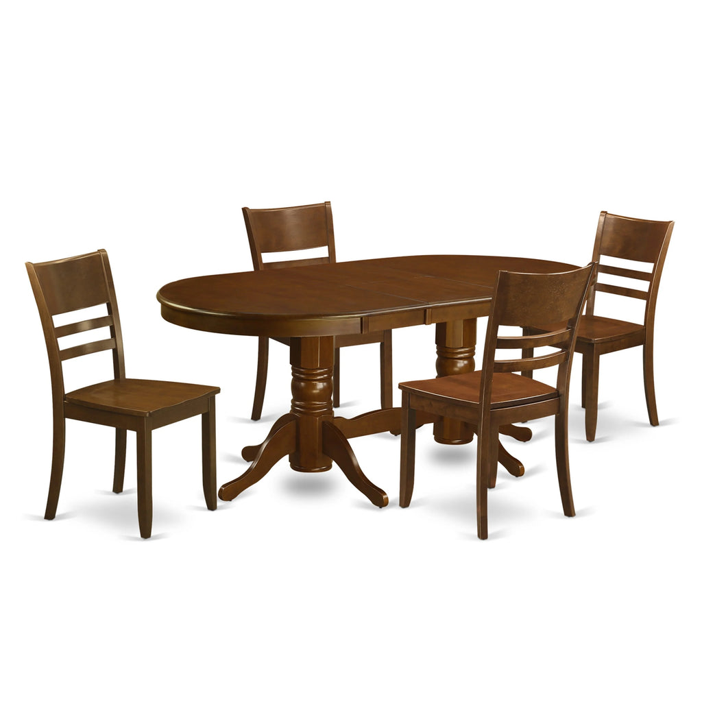Oval Dining Room Table Set with Butterfly Leaf and Dining Chairs K141