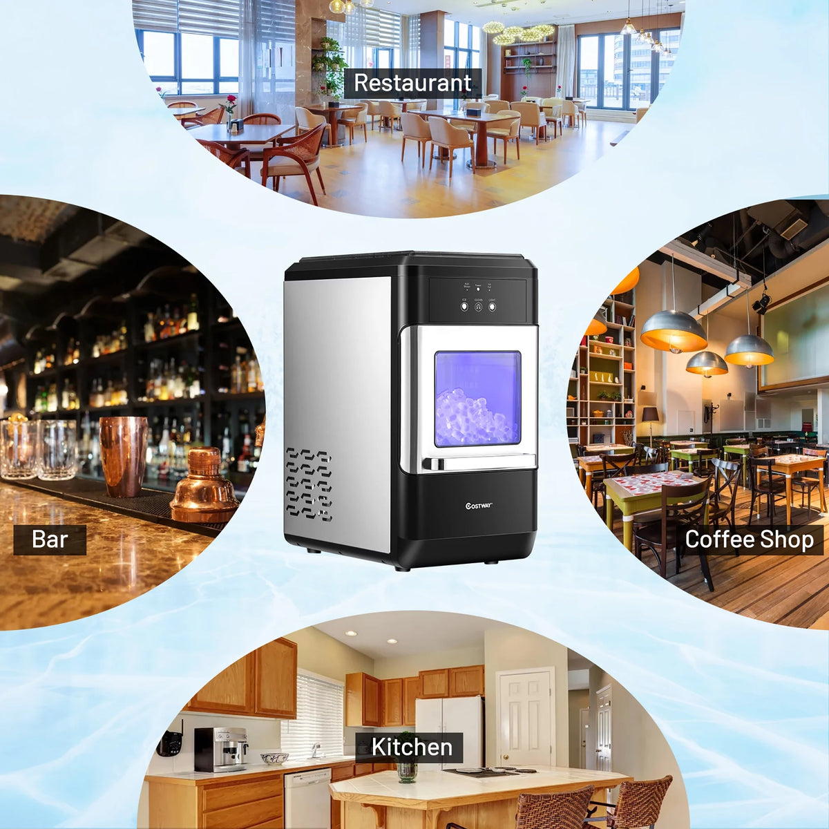 Nugget Ice Maker Countertop 44lbs Per Day with Ice Scoop and Self-Cleaning G9742