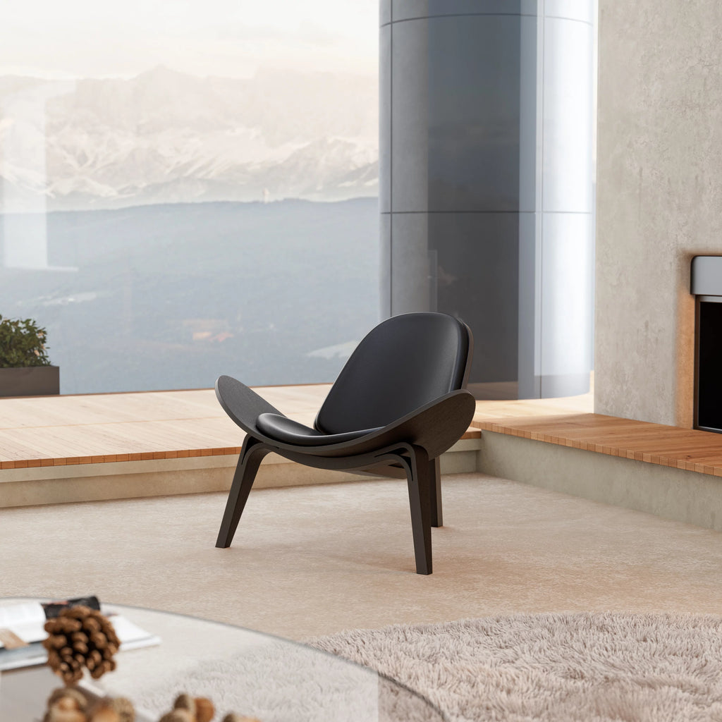 Mid Century Modern Leather Accent Chair F386489