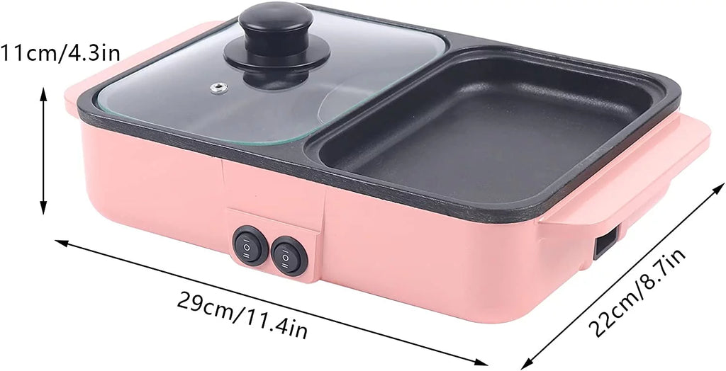2 in 1 Electric BBQ Grill Pan Hot Pot Y357