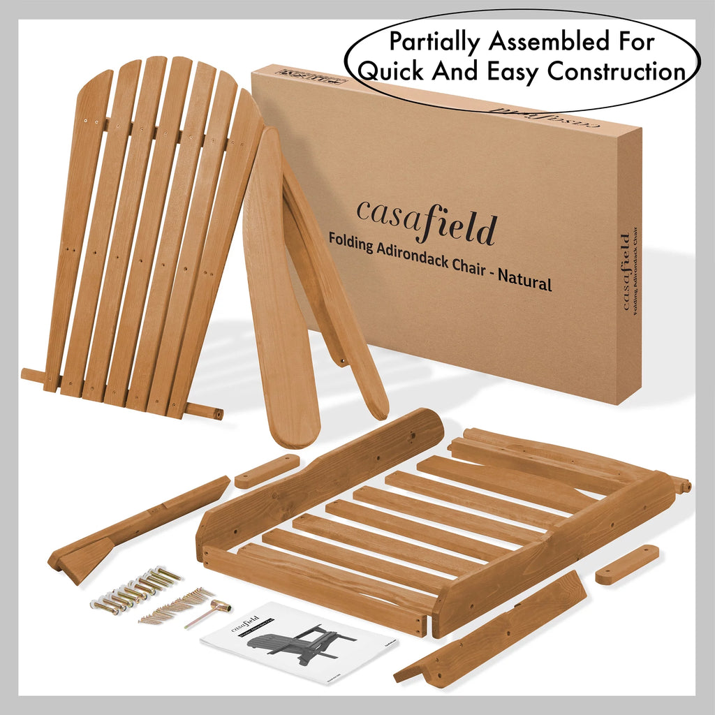 Set of 4 Cedar Wood Folding Adirondack Chairs M855