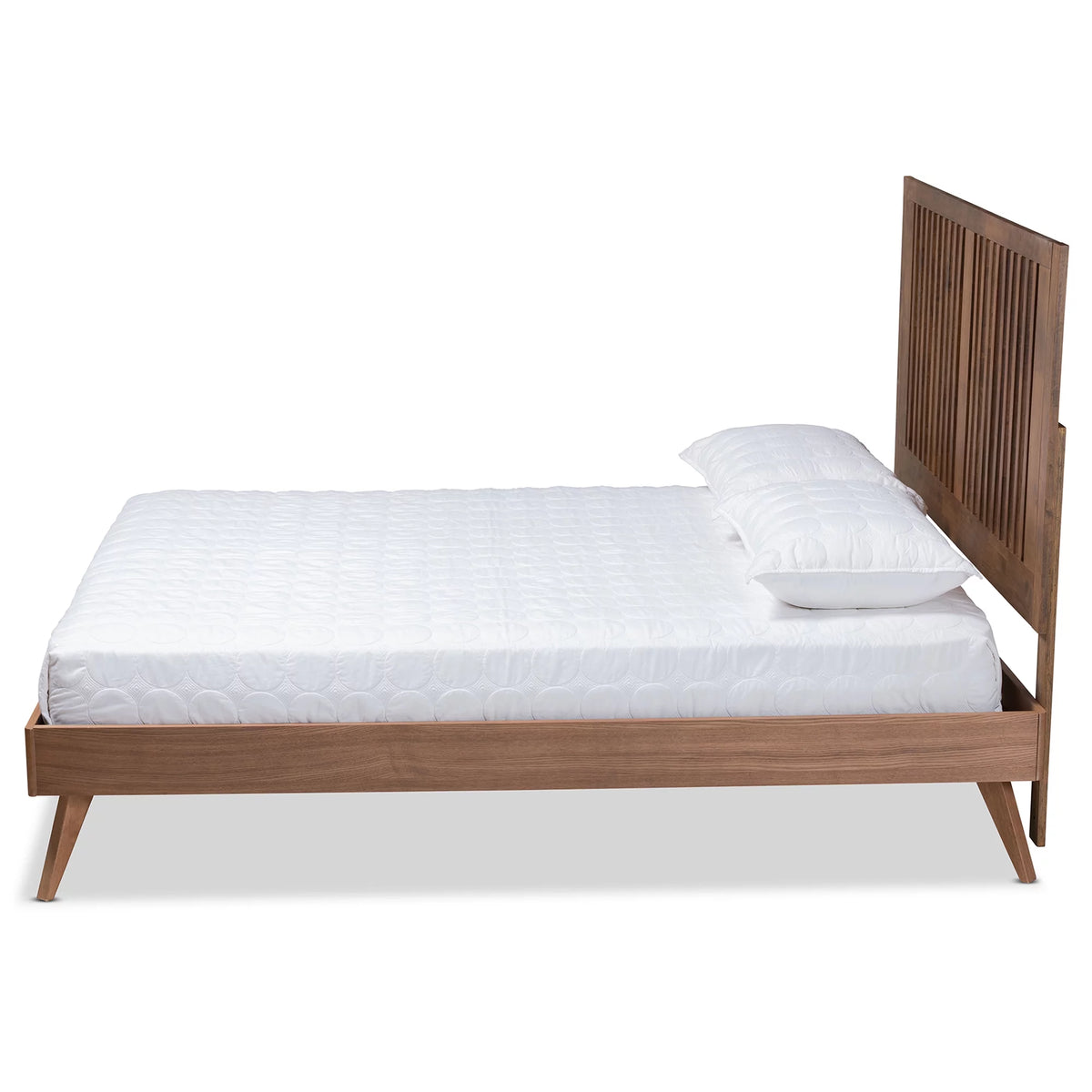 Full Ash Walnut Wood Platform Bed H83954