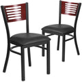 Black Slat Back Metal Restaurant Chair I9459