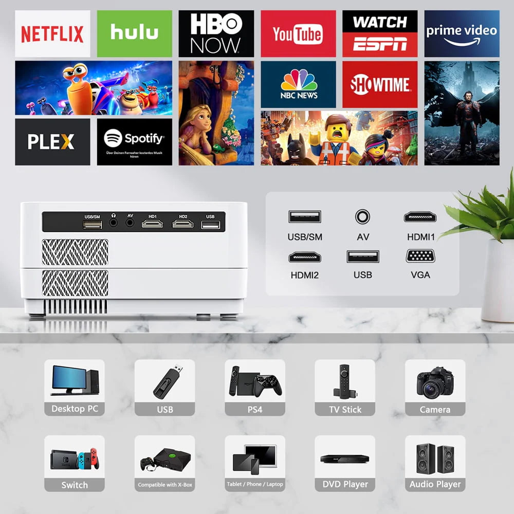 12000LM Native 1080P HD Projector with WiFi and Bluetooth G42546