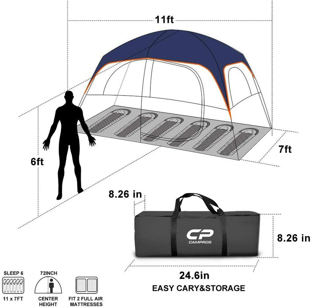 6 Person Waterproof Dome Camping Tent F1644