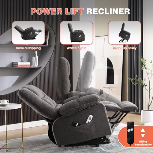 Power Lift Recliner Chair with Vibration Massage and Lumbar Heating G85696
