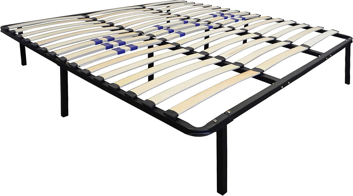 King Metal Platform Bed Frame with Wood Slat Support X88496