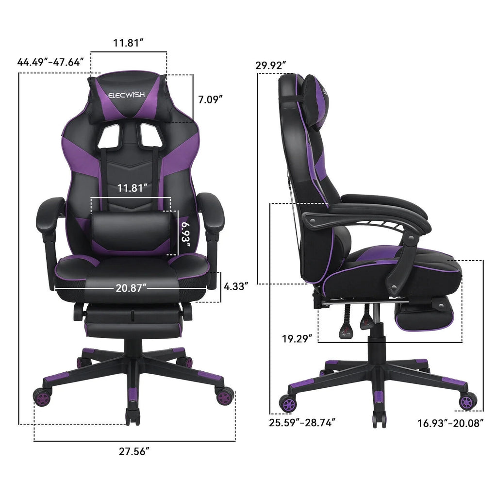 Purple Massage Gaming Chair J33222