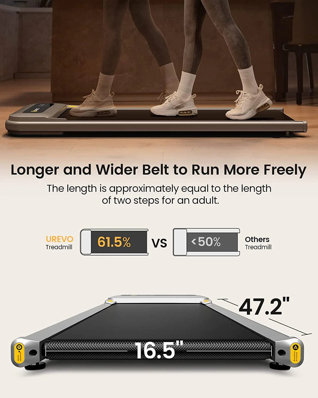 Walking Pad Treadmill 2.25HP 265lb Capacity with Remote Control H1437