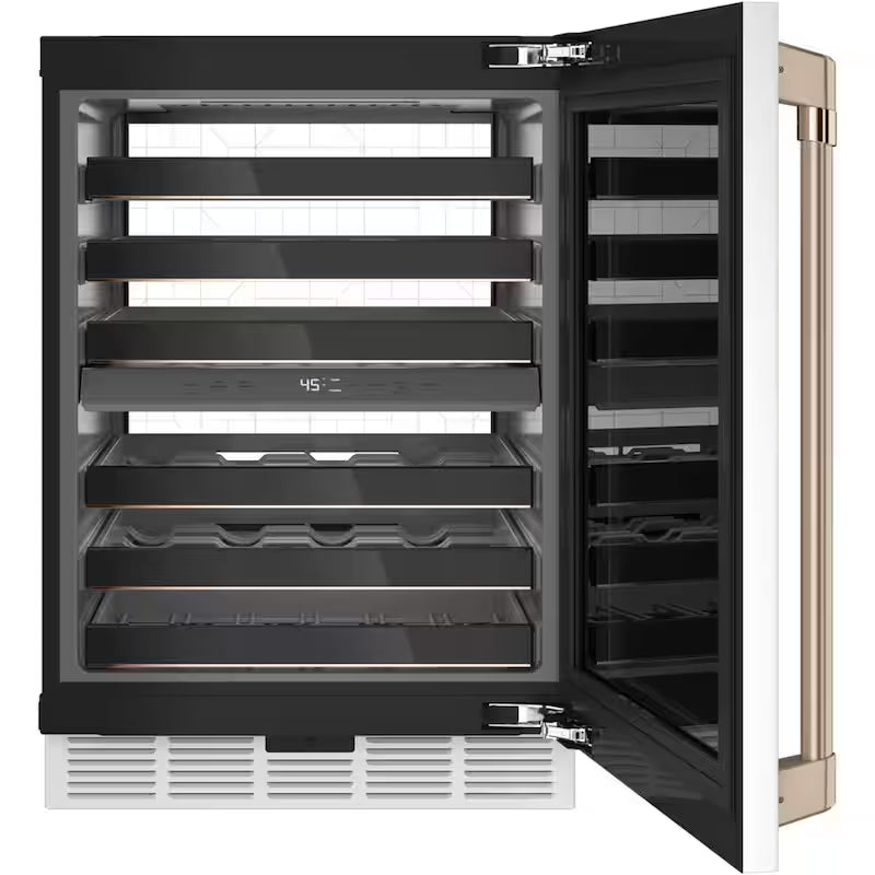 24 in. 46-Bottle Wine Beverage Cooler in Matte White B9921