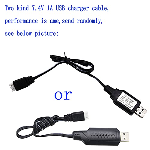 2 Pack 7.4V 1200mAH Lipo Battery Pack with JST Plug and Charger M3833