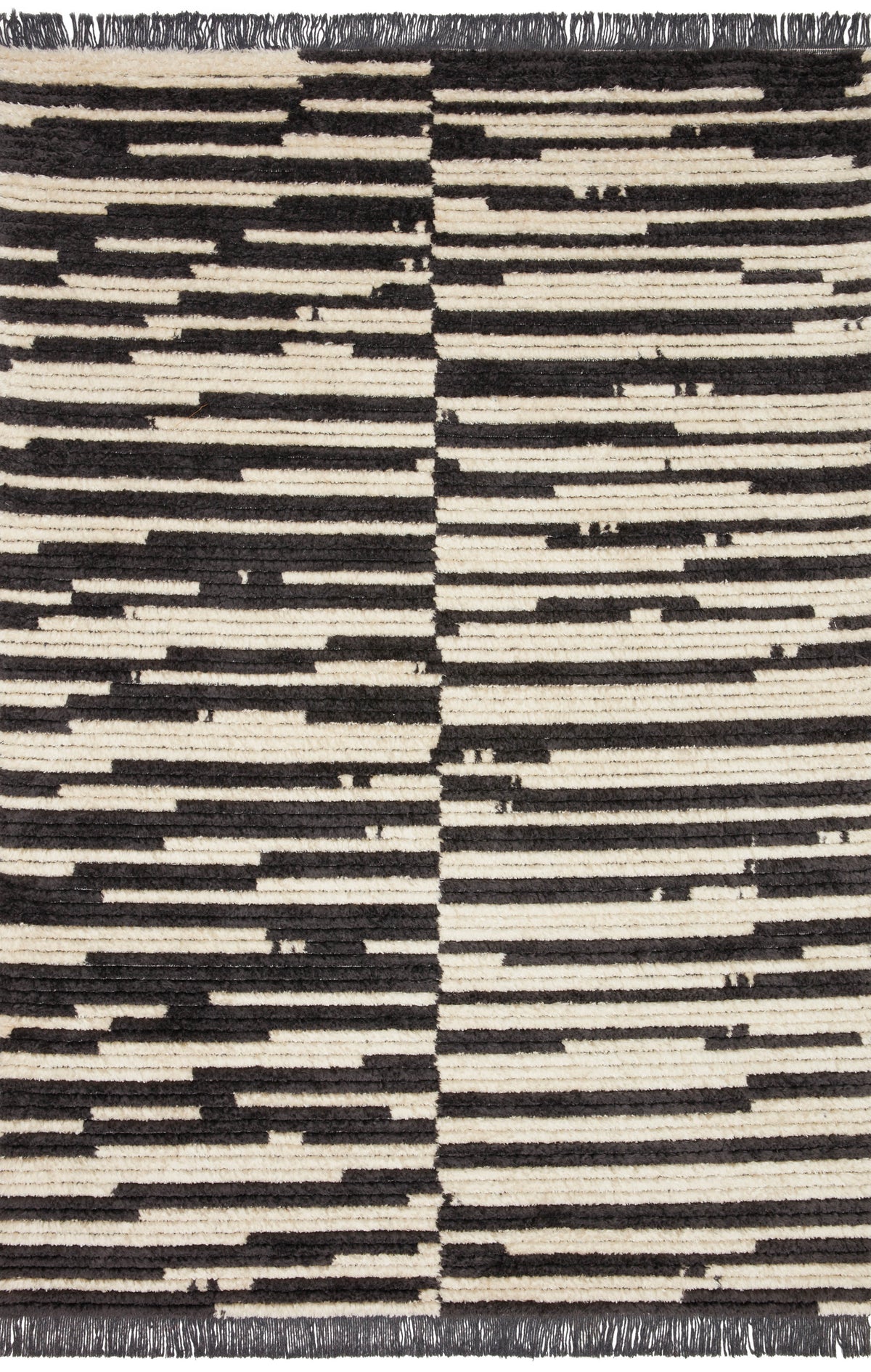 Cream Charcoal 2'7 x 8'0 Rug T282